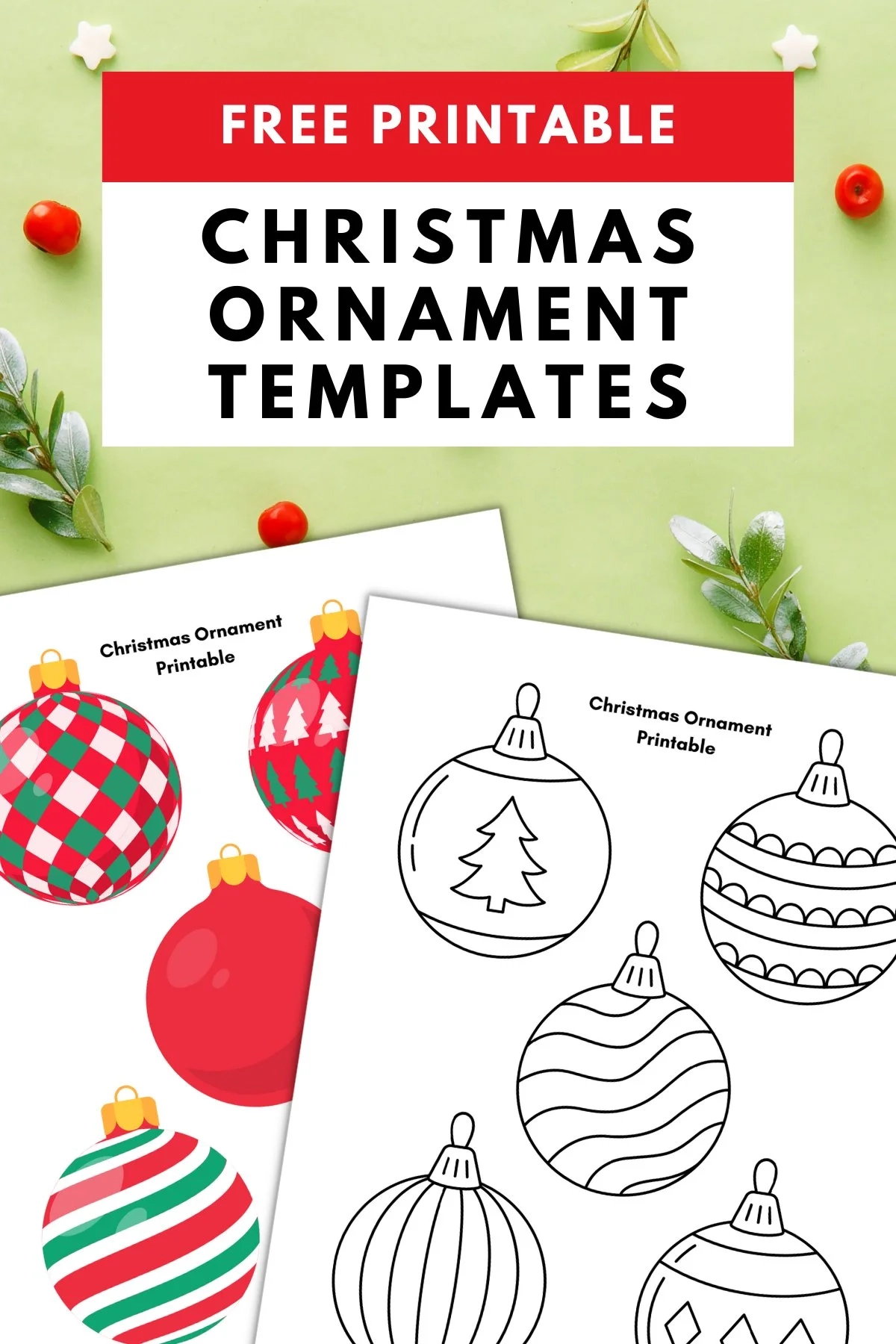Christmas Ornaments Template Printable