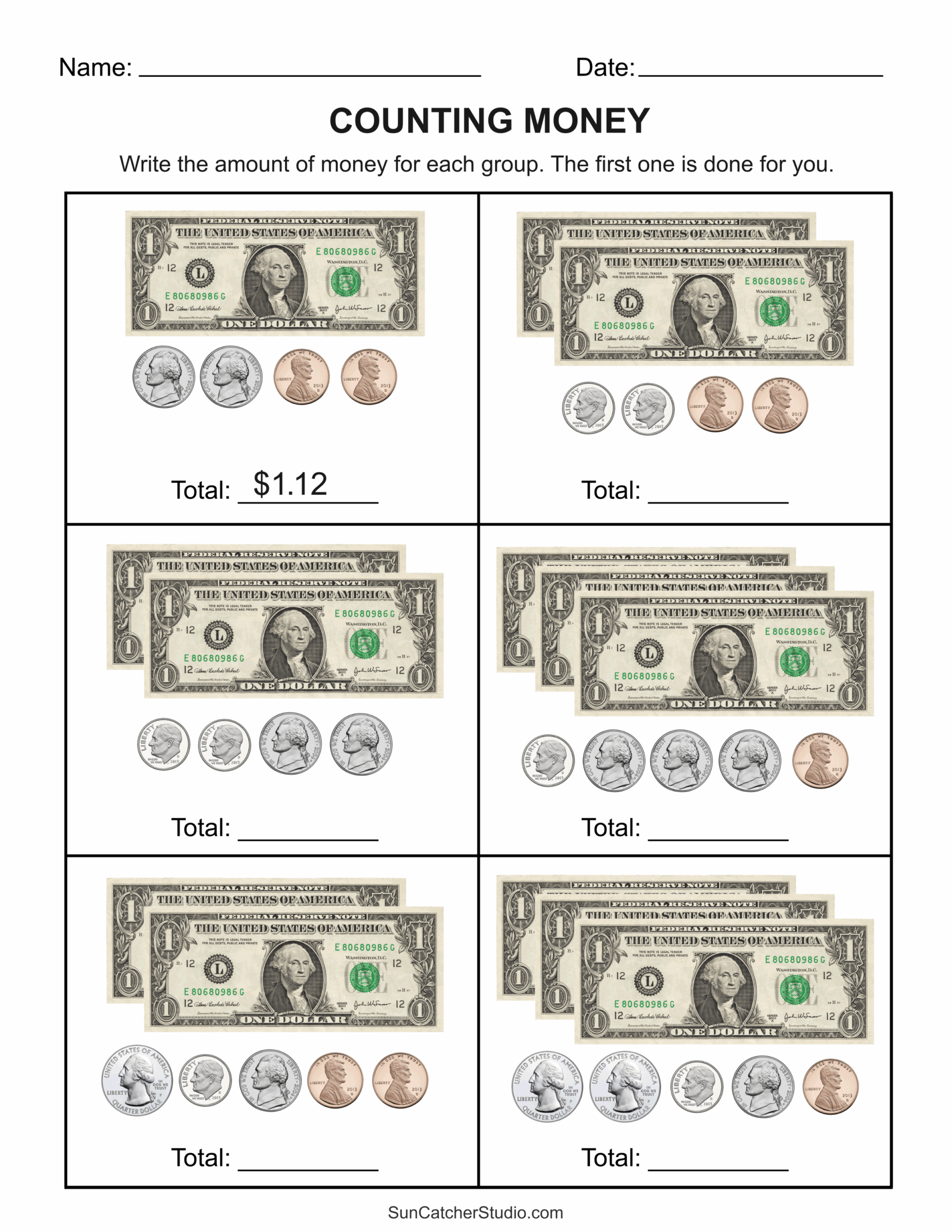 Money Worksheets Printable For Kids