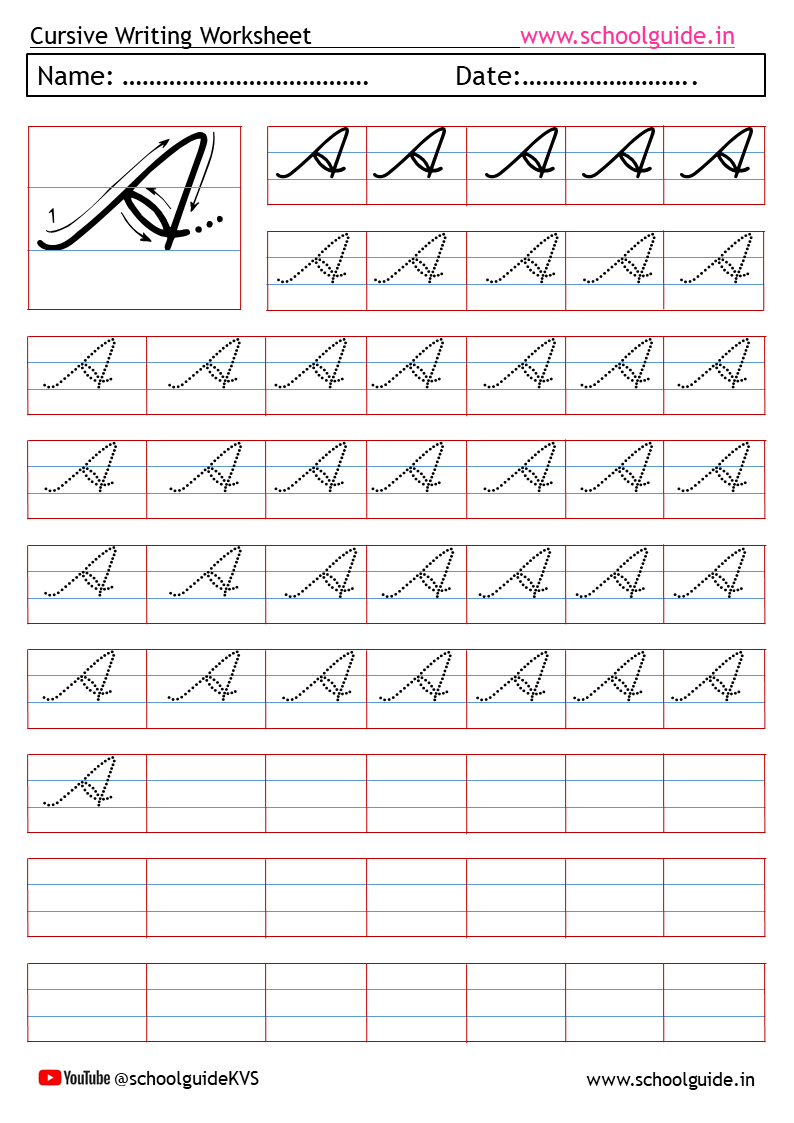 Cursive Writing Worksheets Free Printable