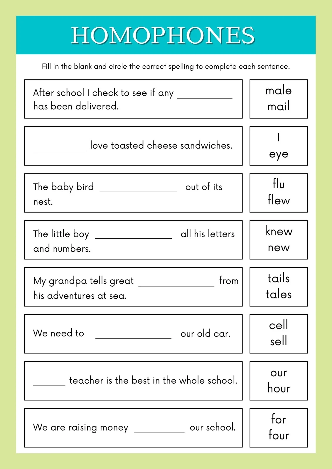 Free Printable Grammar Worksheets For Grade 2
