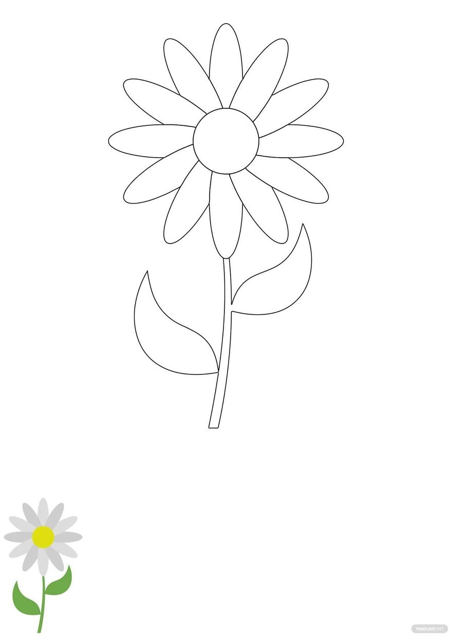Printable Daisy Flower Template