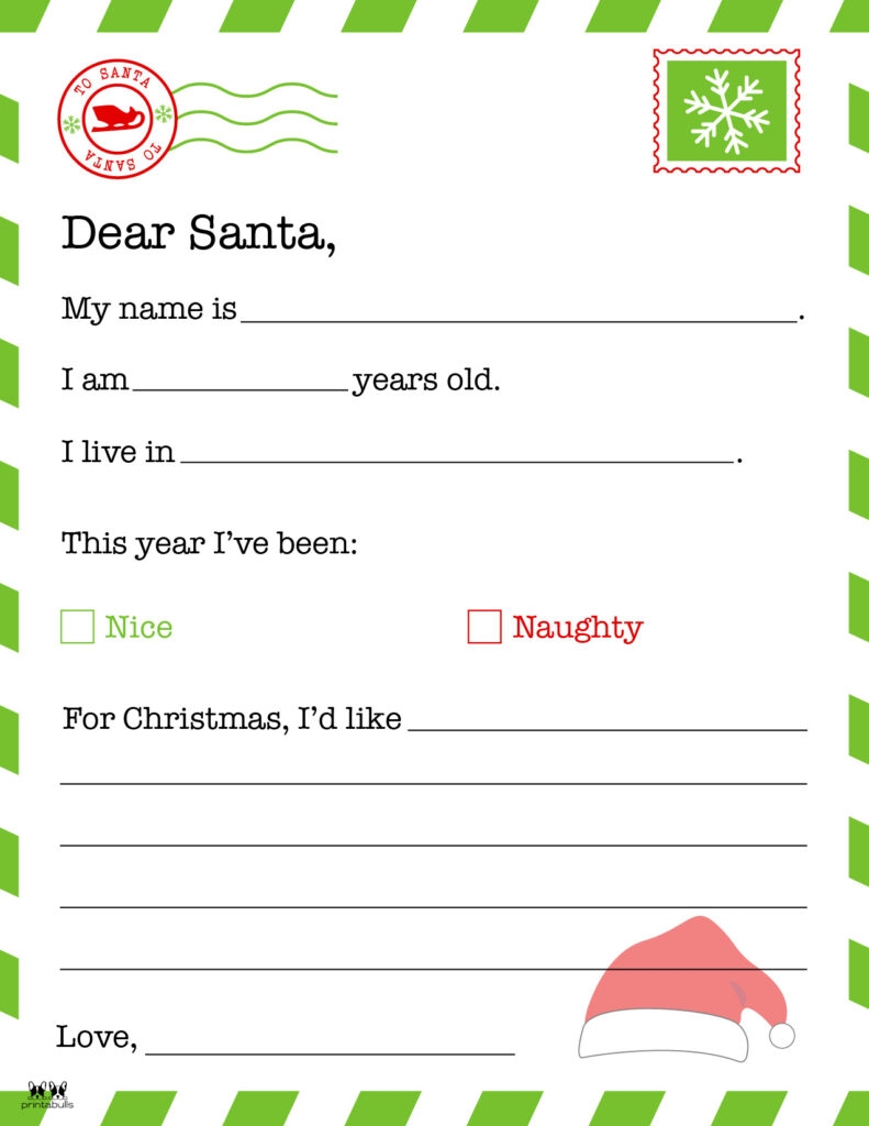 Free Printable Blank Santa Letter Template