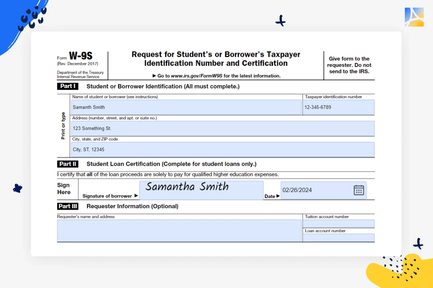 Fill Out W 9S Form Online PDFLiner