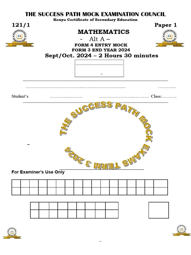 Form 3 Exam Papers 2024