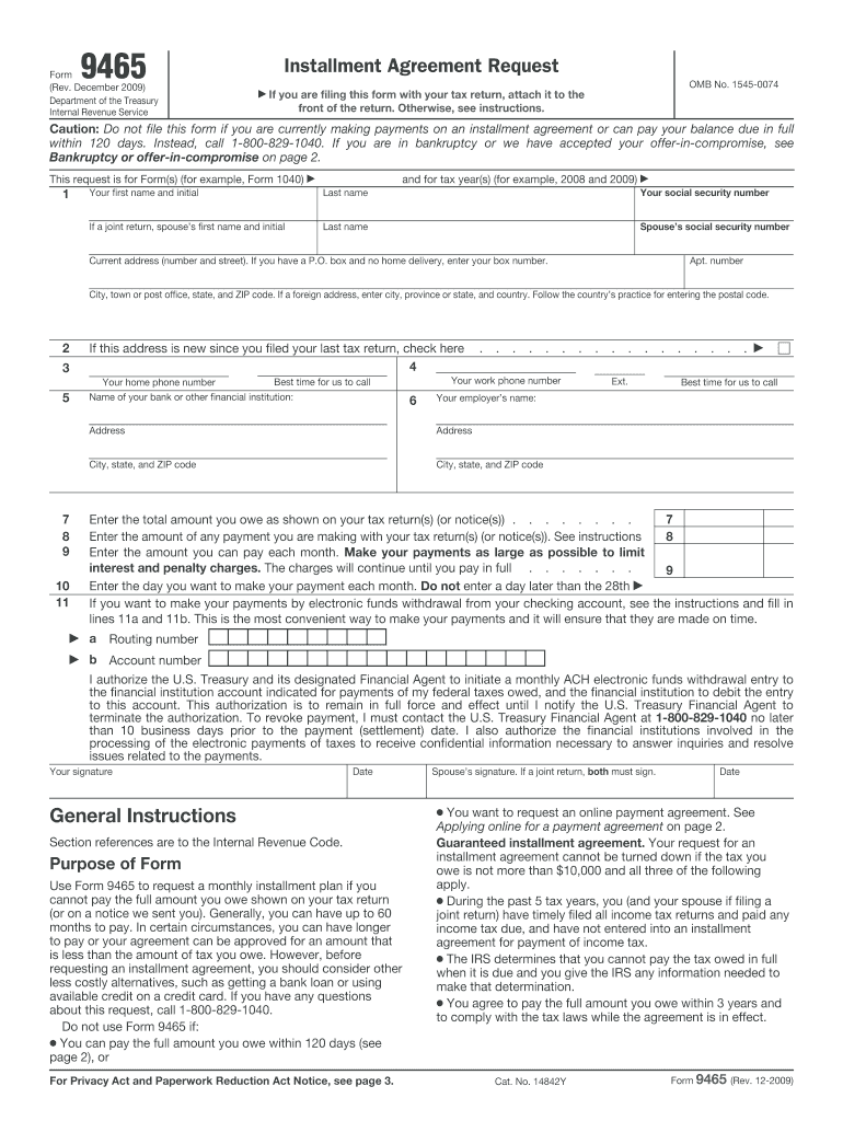 Form 9465 Fill Out amp Sign Online DocHub