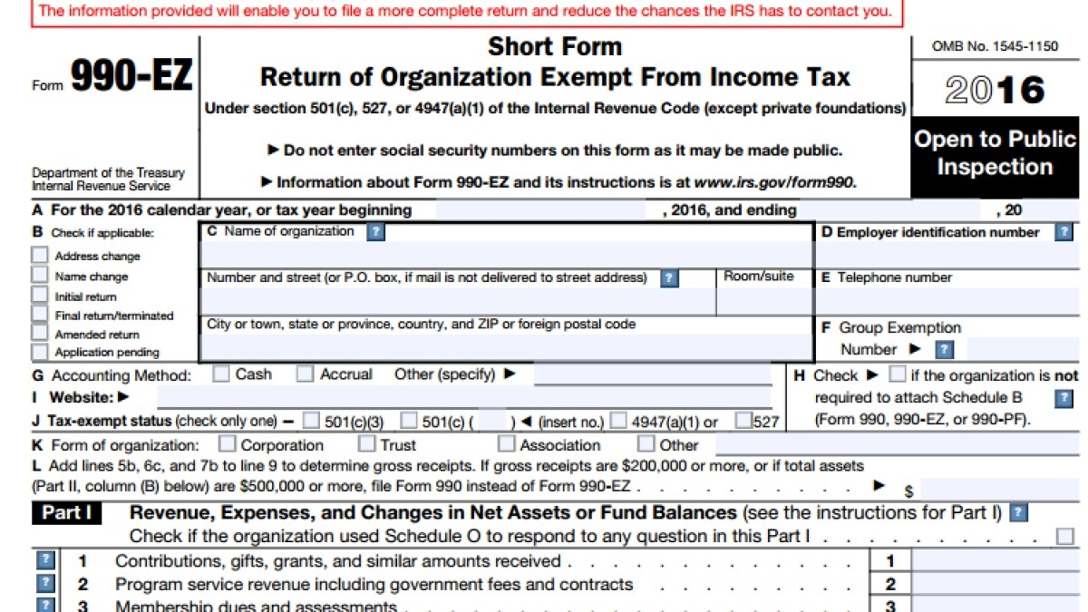 Form 990 EZ For Nonprofits Updated Accounting Today