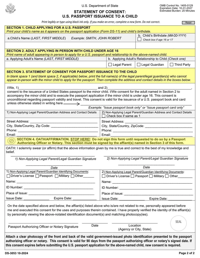 Form DS 3053 2024 Fill And Sign With Lumin
