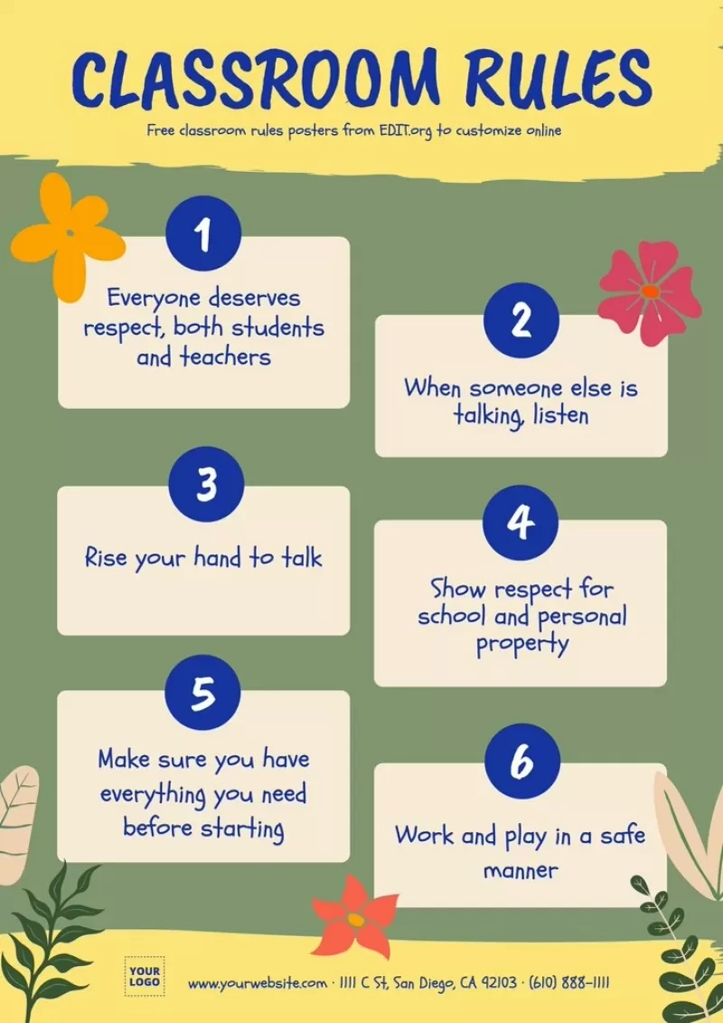 Classroom Rules Template Printable Pdf