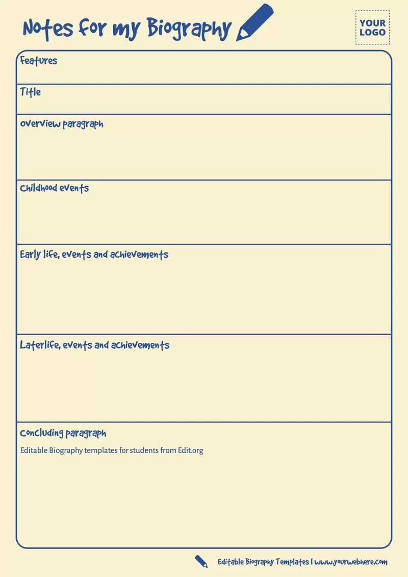 Free Printable Biography Template