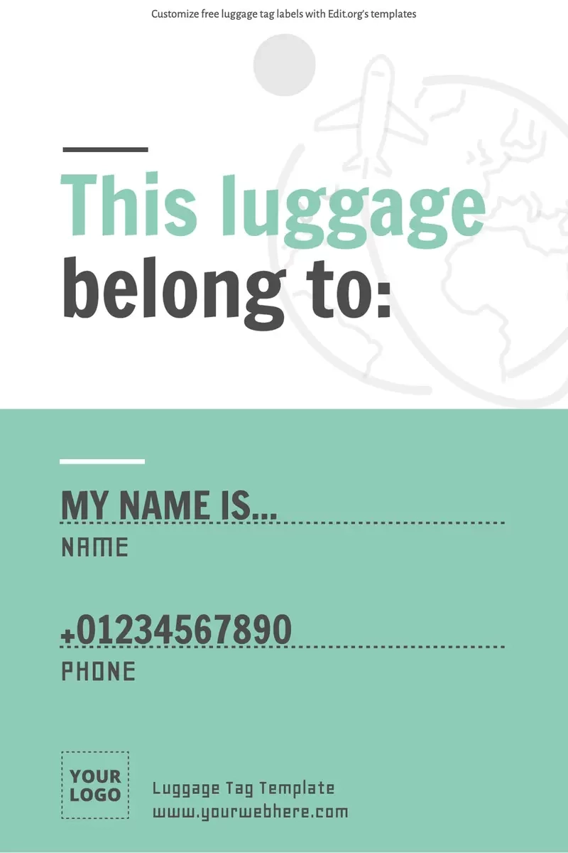 Luggage Tag Template Printable