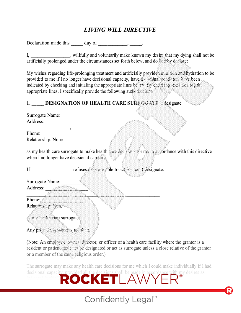 Free Kentucky Living Will Template amp FAQs Rocket Lawyer