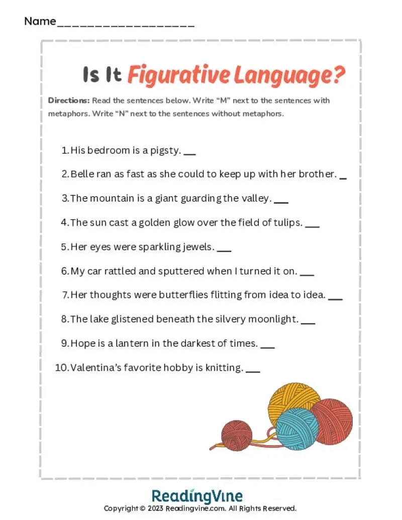 Free Language Arts Printable Worksheets