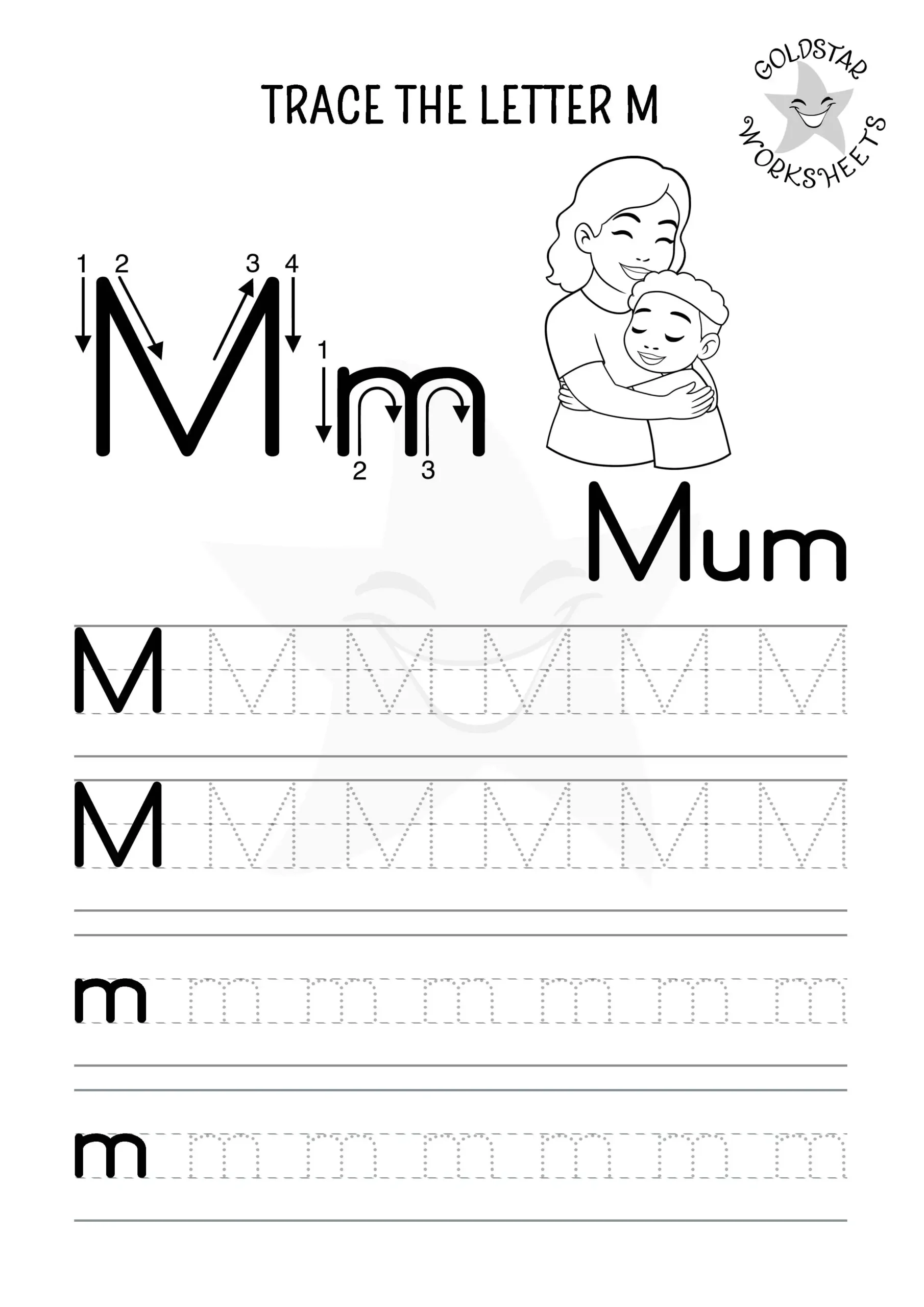 Free Letter M Tracing Worksheets Mole Moon amp More Fun Designs 