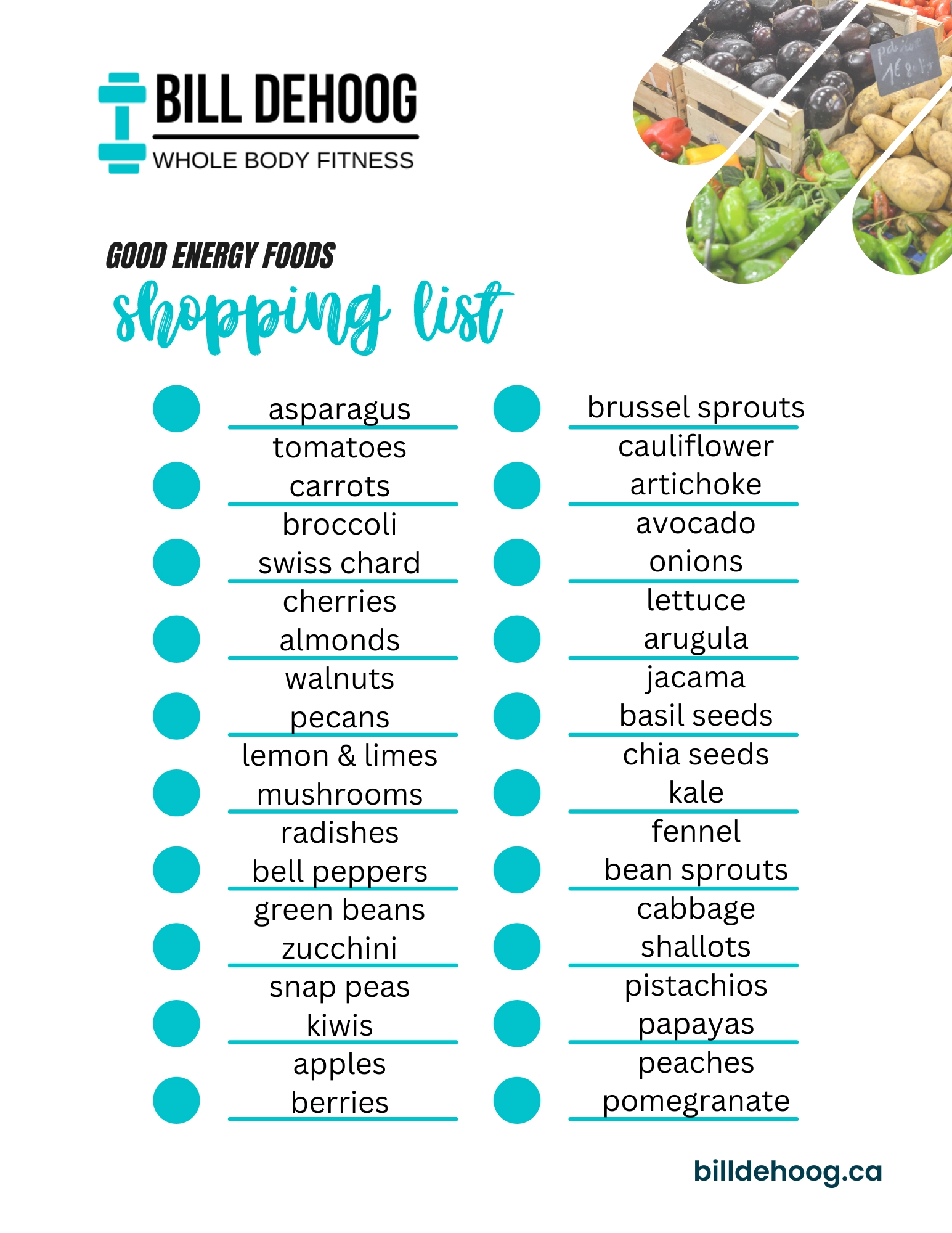 Free Printable Healthy Food List