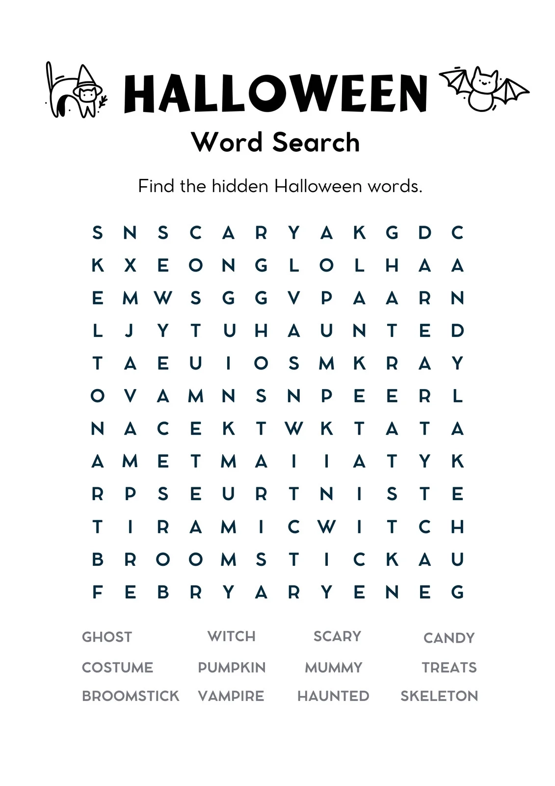 Halloween Puzzles For Kids Printable
