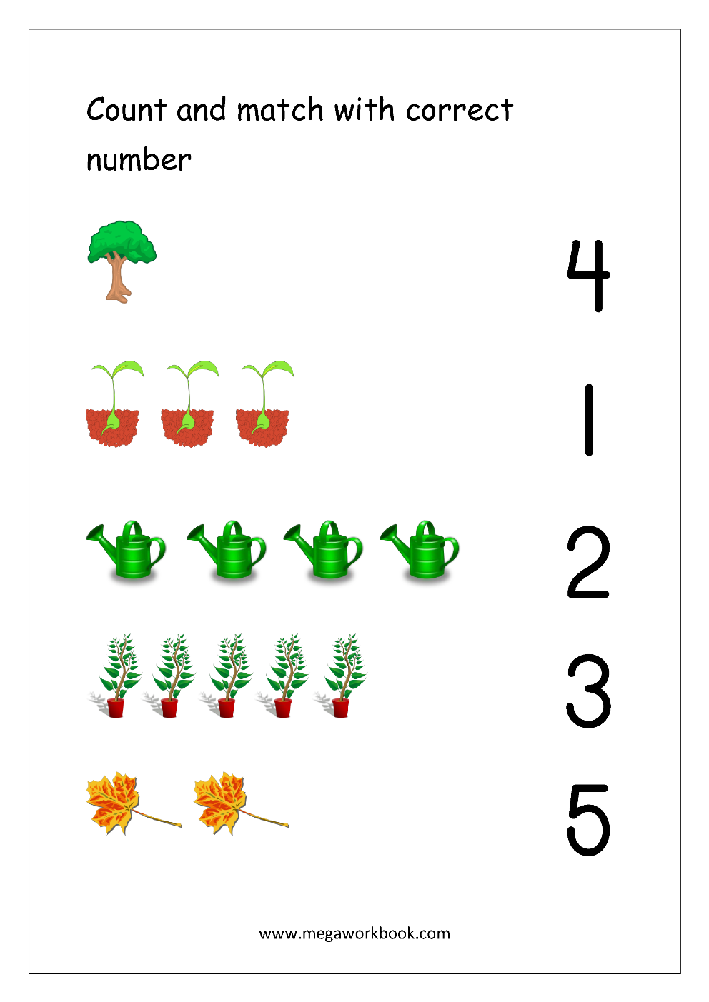 Free Printable Number Matching Worksheets