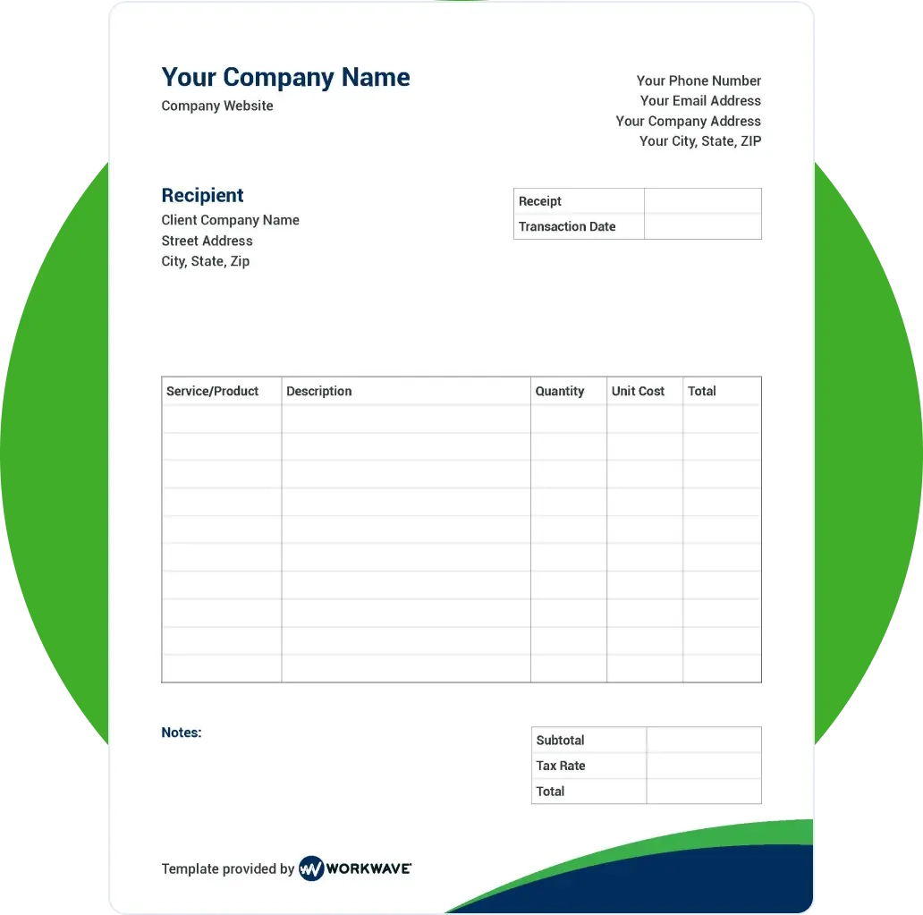 Free Printable Tree Service Invoice Template