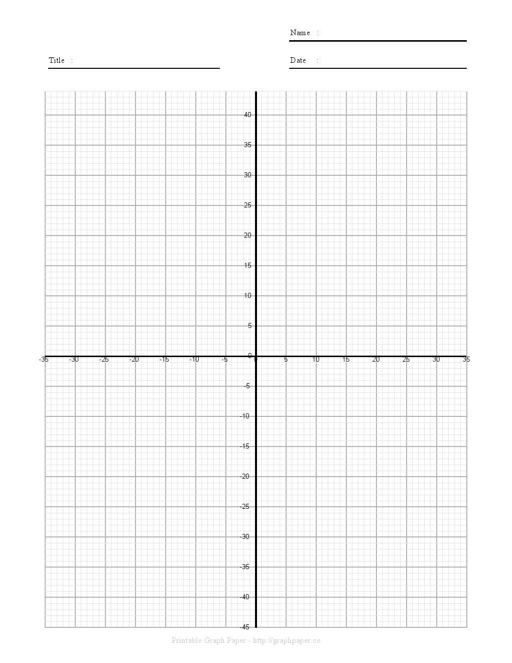 Graph Paper With Axis Printable