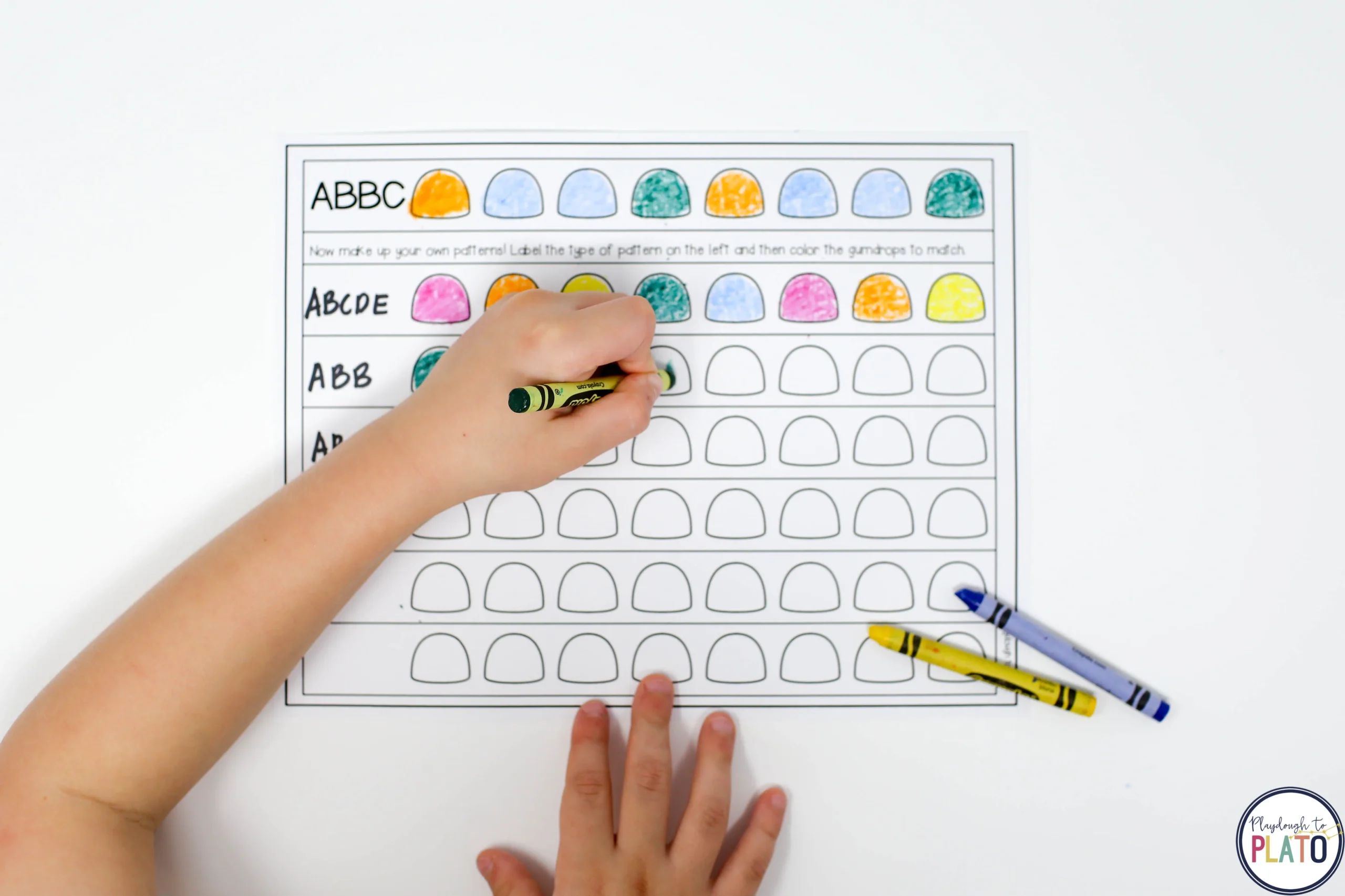 Gumdrop Patterns Activity Playdough To Plato