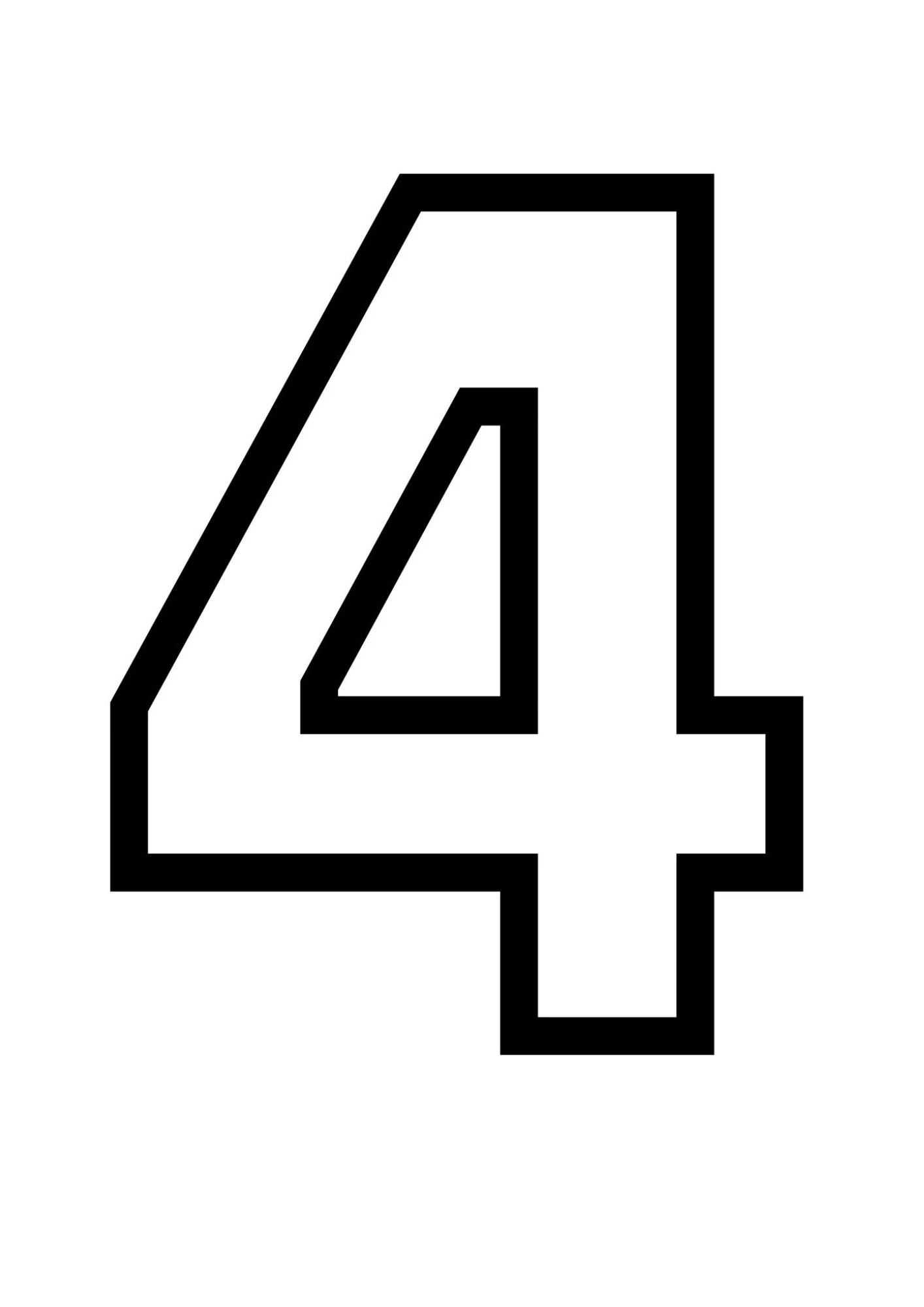 Number 4 Template Printable