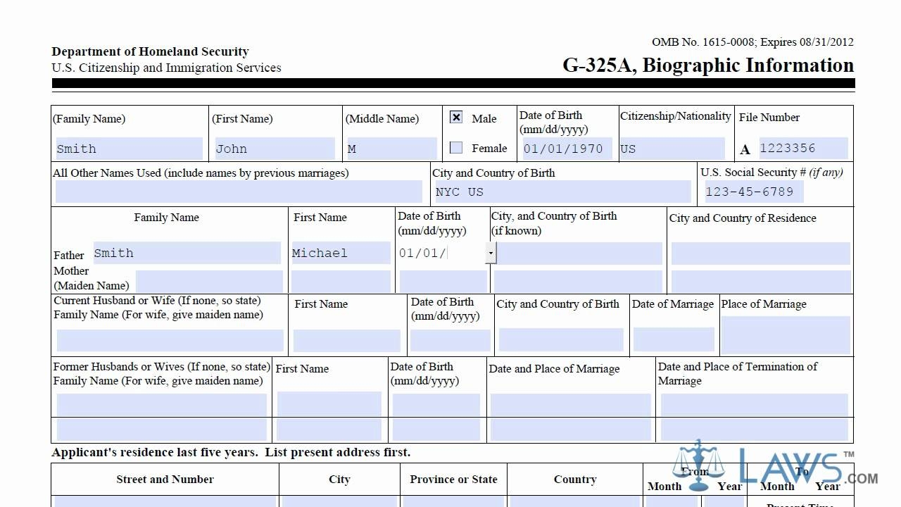 Learn How To Fill The G 325 A Form Biographic Data Sheet