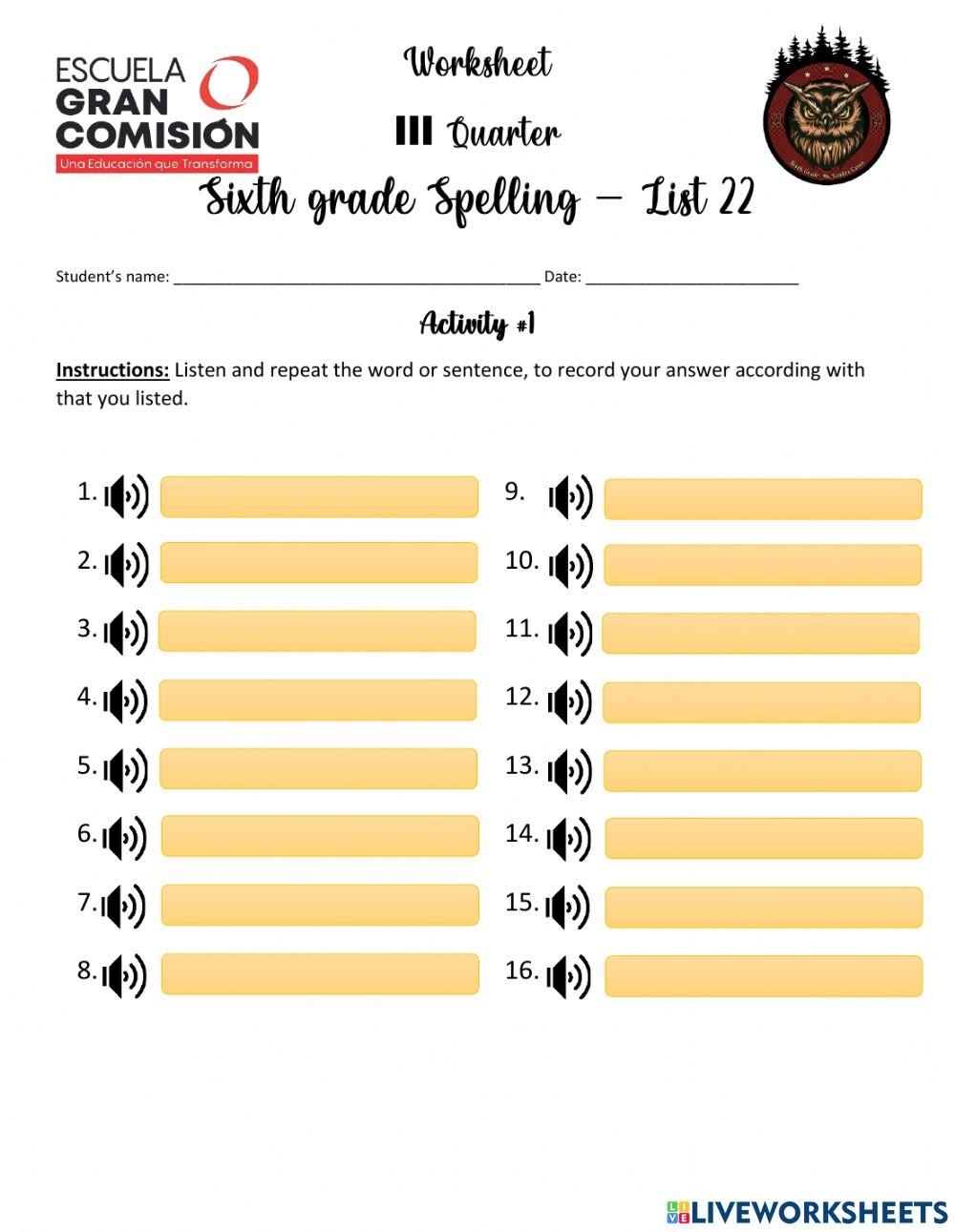 List 22 Abeka Free Interactive Worksheets 737163