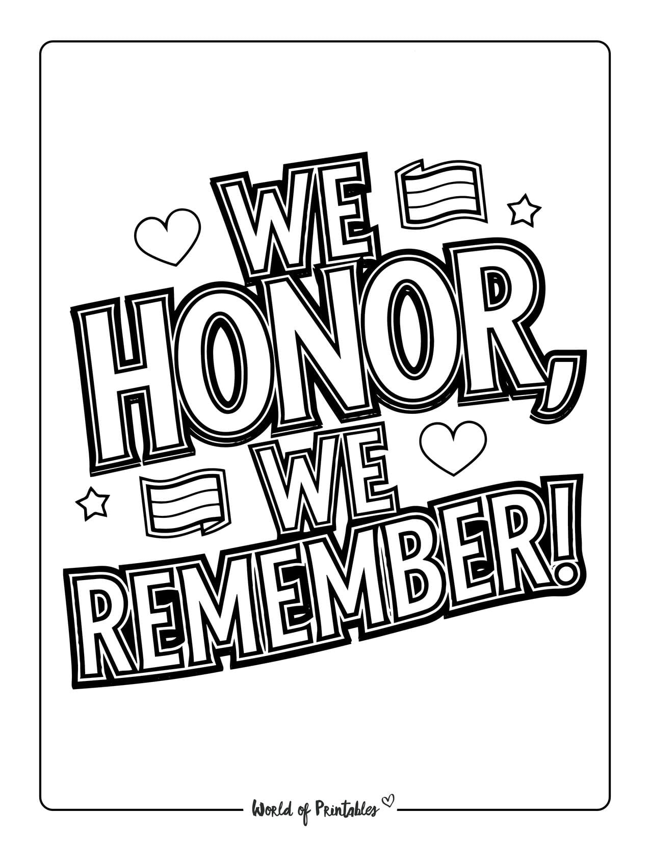 Memorial Day Coloring Pages Honor amp Remember Our Heroes World 