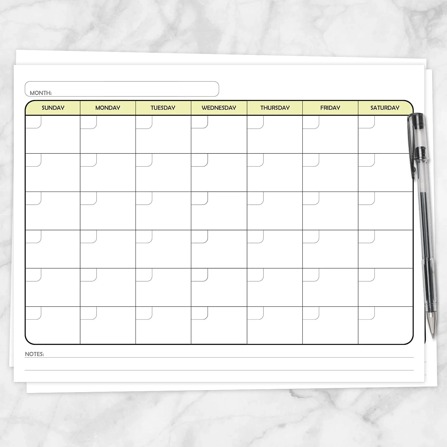 Blank Full Page Printable Calendar