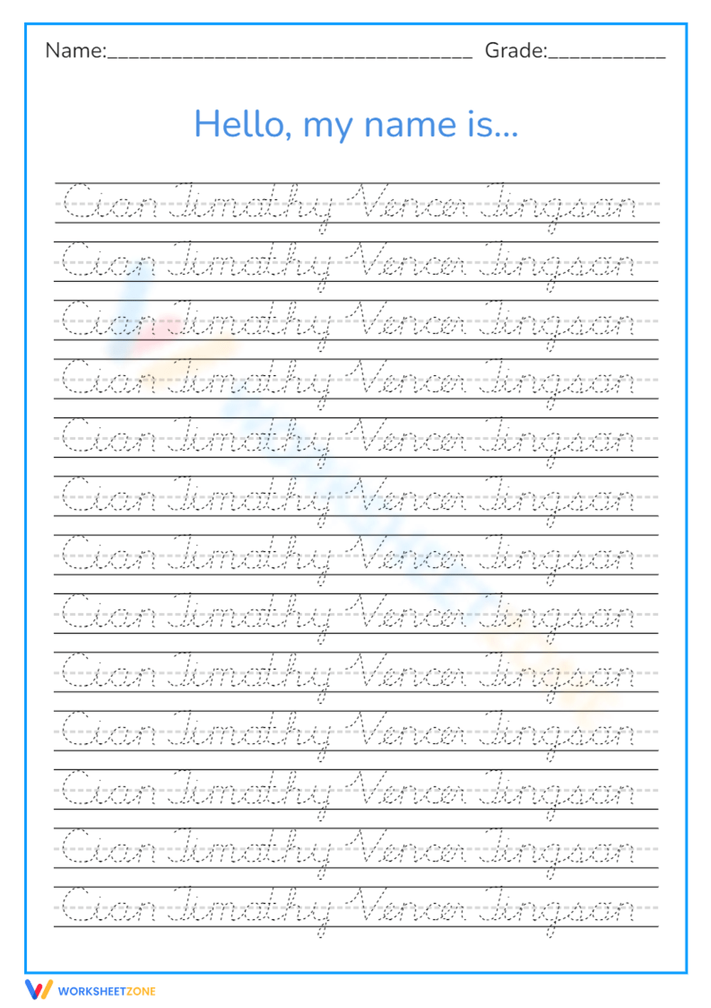 Name Tracing Worksheets amp Printable