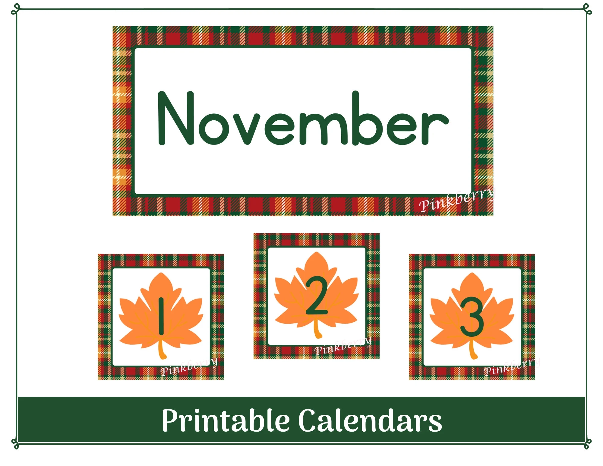 November Printable Classroom Calendar
