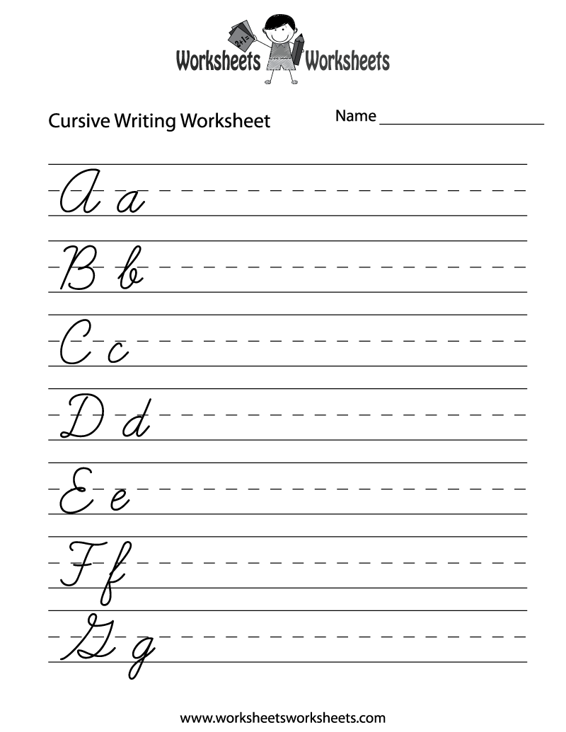 Cursive Writing Worksheets Printable Free