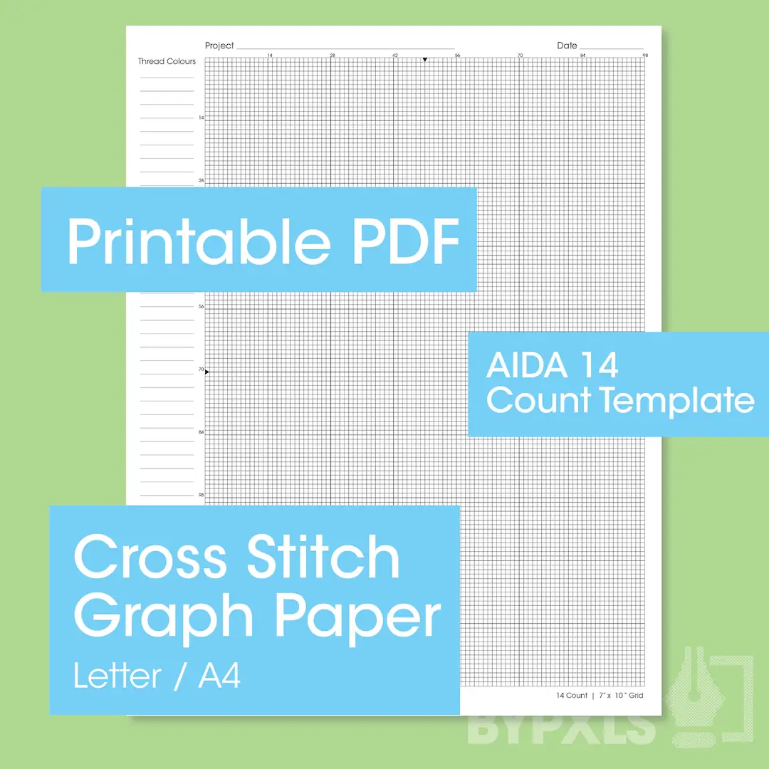 Printable 14 Count Cross Stitch Graph Paper