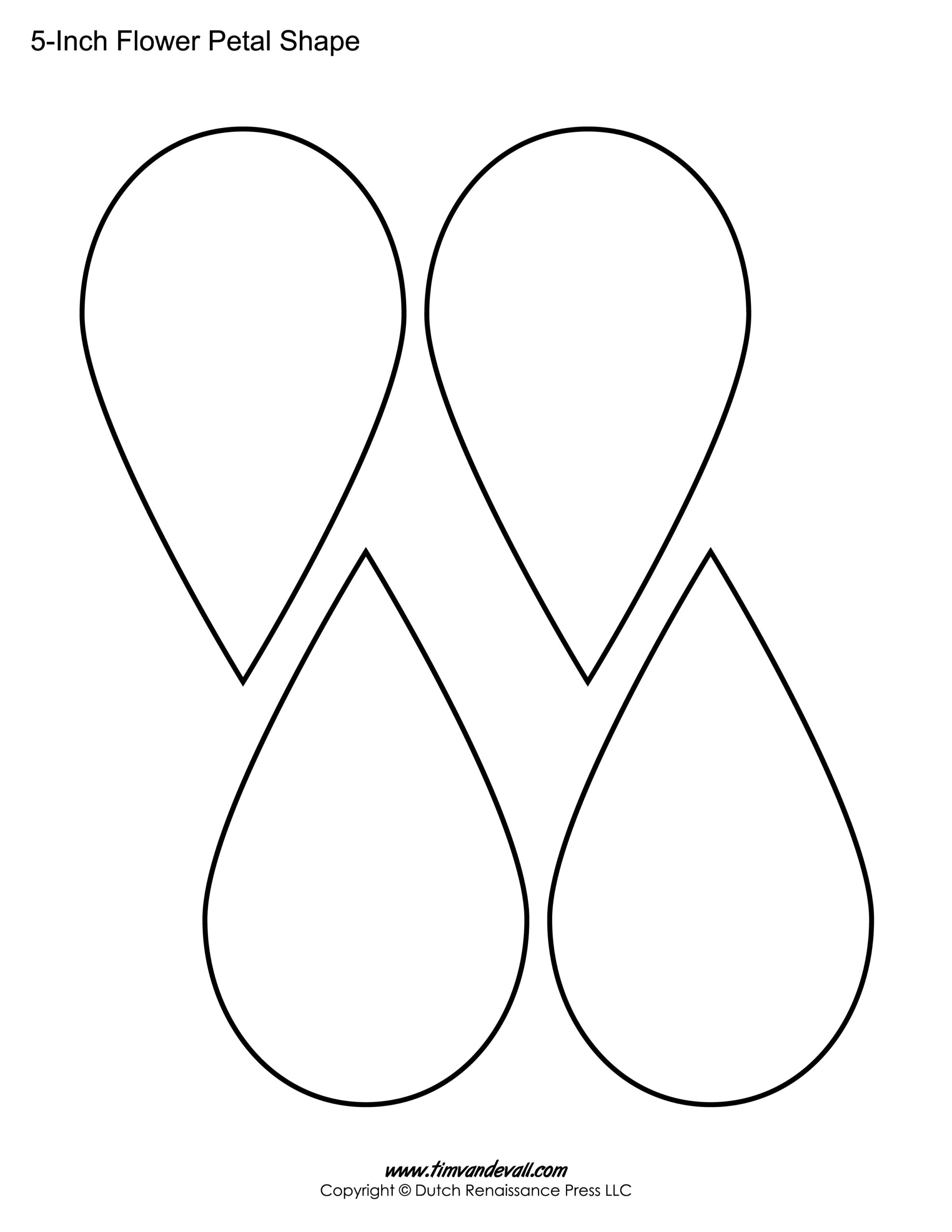Rose Petal Template Printable
