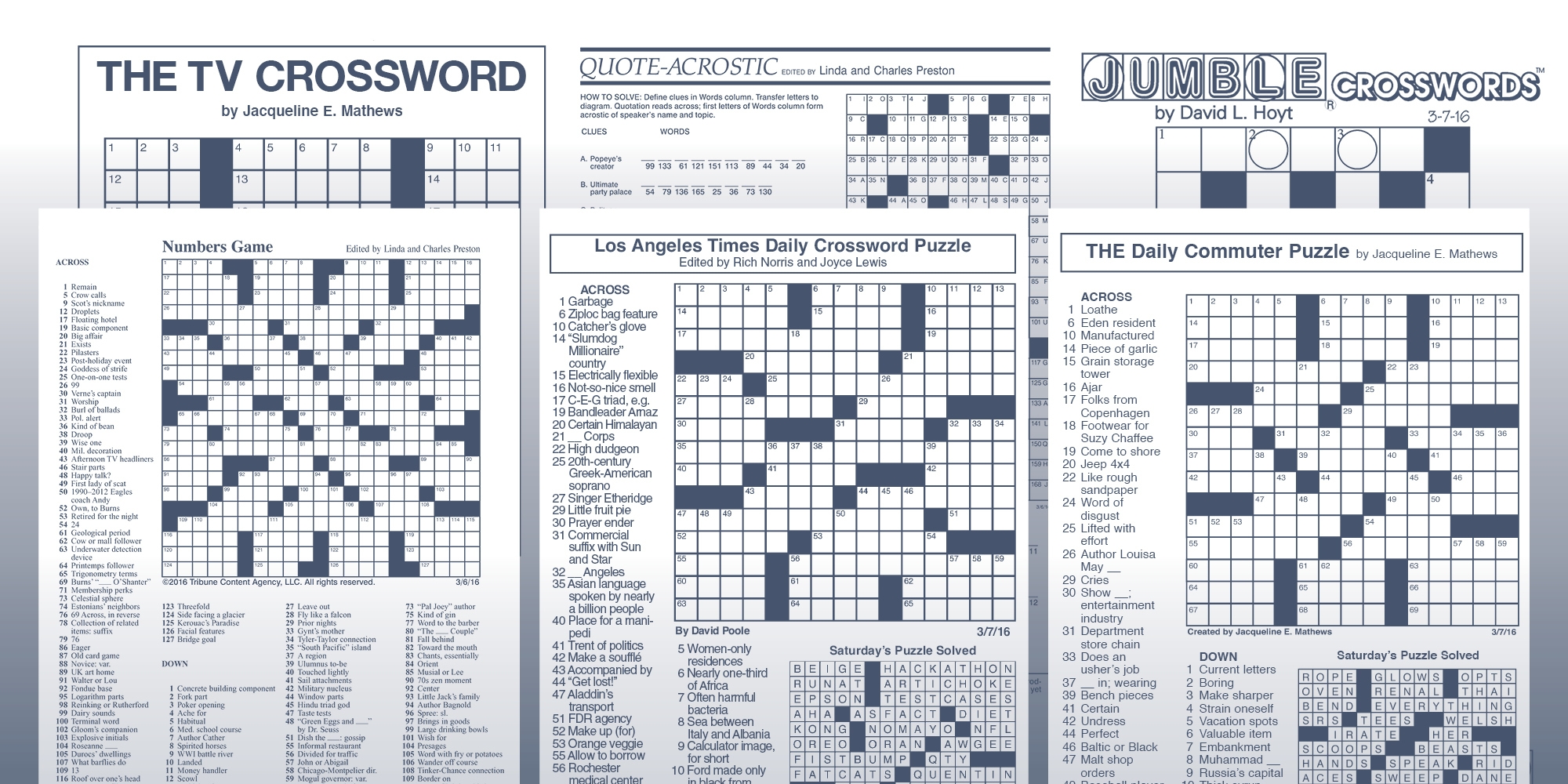 La Crossword Puzzles Printable