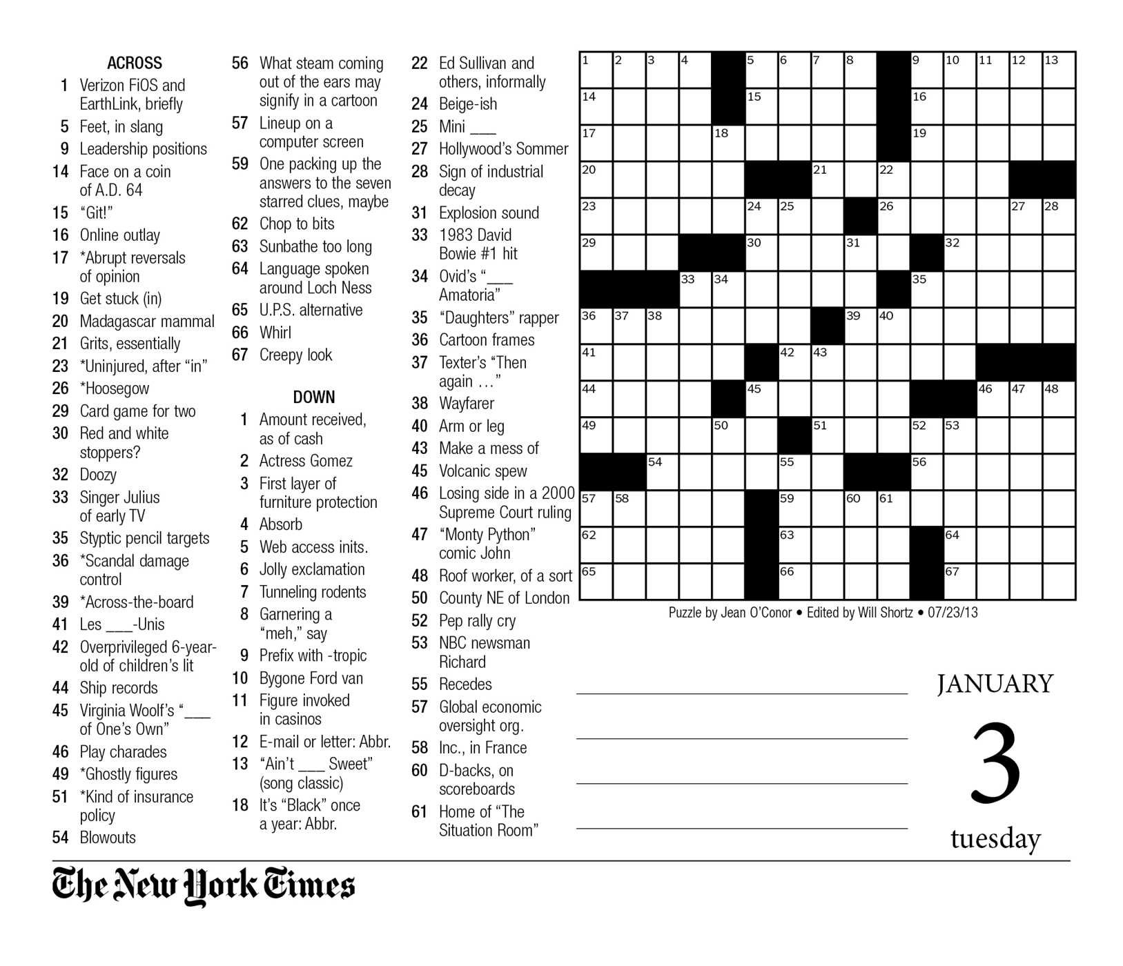 Printable La Times Crossword Puzzle Printable Templates