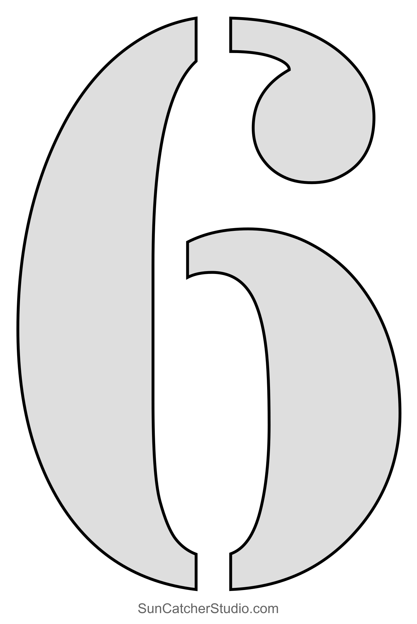 Number 6 Outline Printable