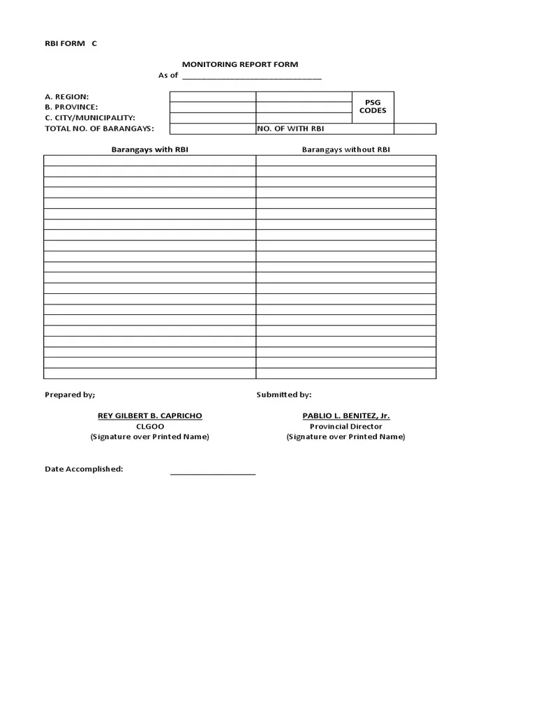 RBI Form C PDF