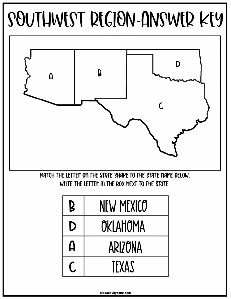 Free Printable Us Regions Worksheets