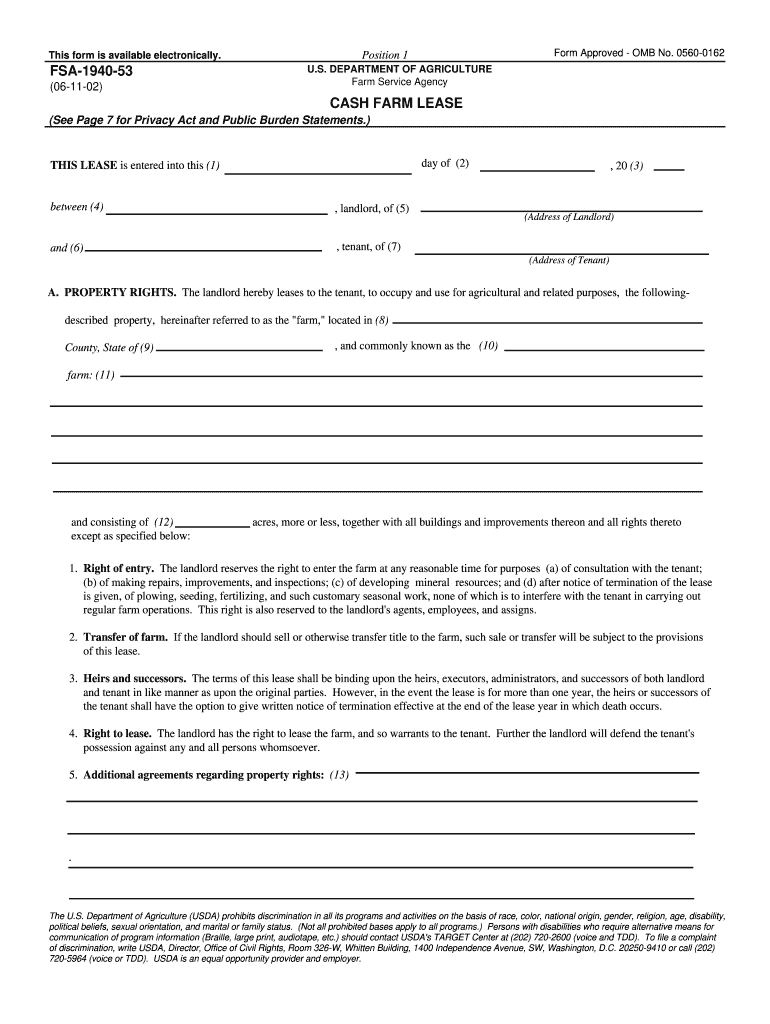 Printable Farm Lease Form