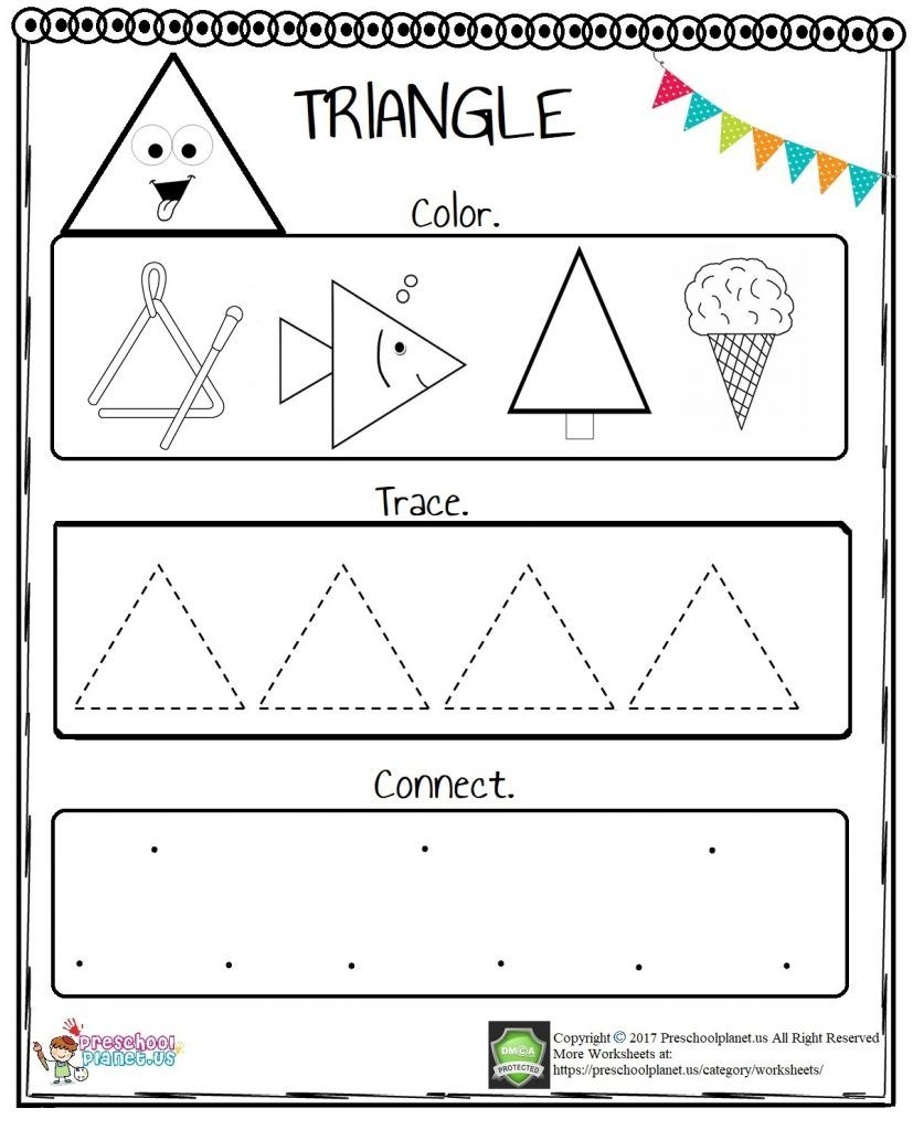 Free Printable Triangle Worksheet Preschool