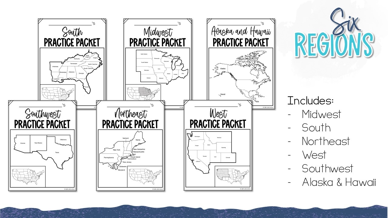 United States Regions Worksheet Printables