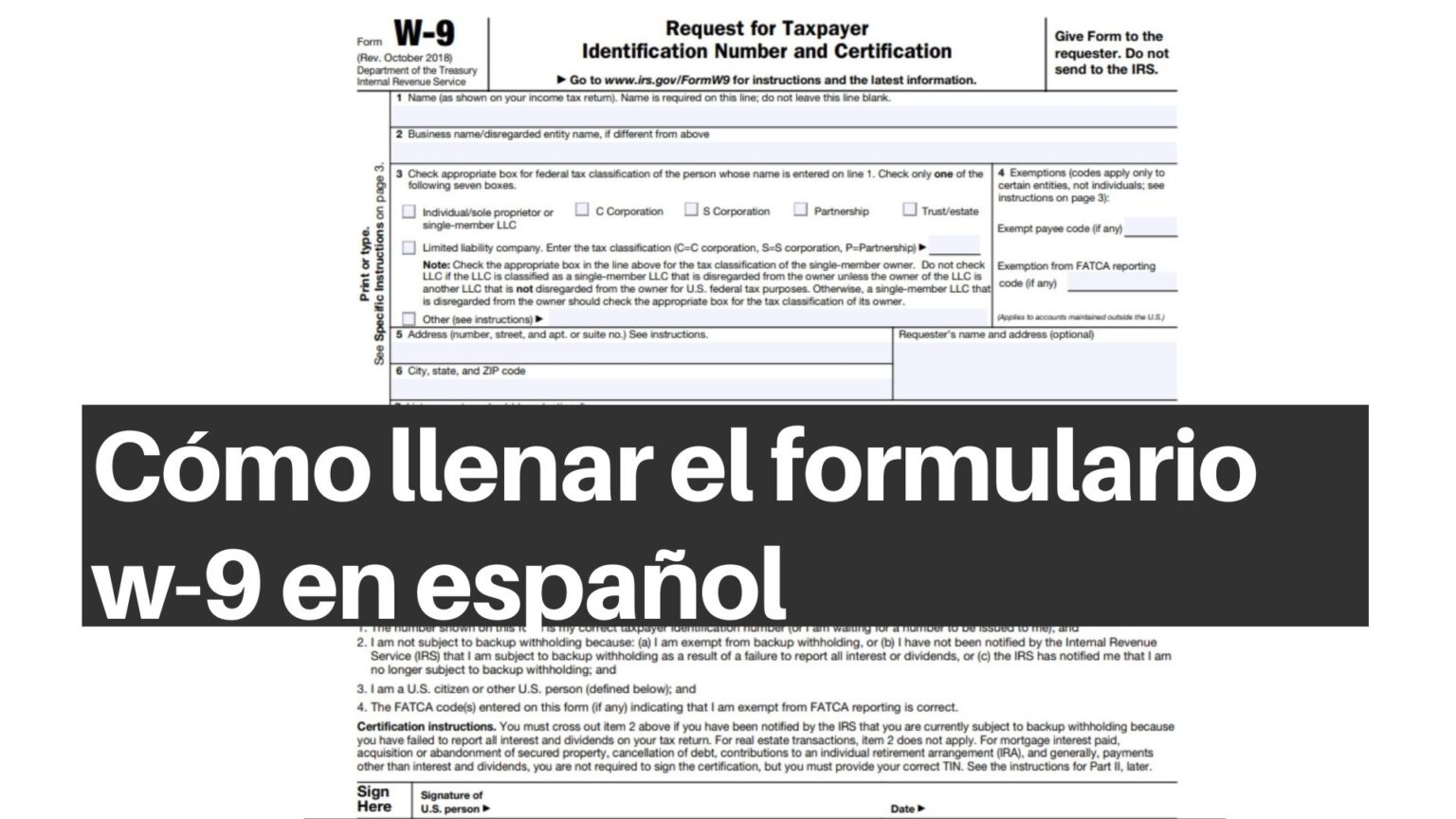 Printable W 9 Form In Spanish