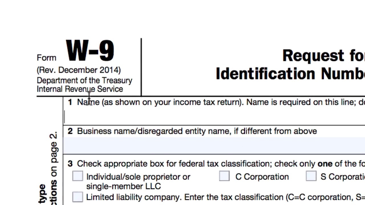 W-9 Form For Company
