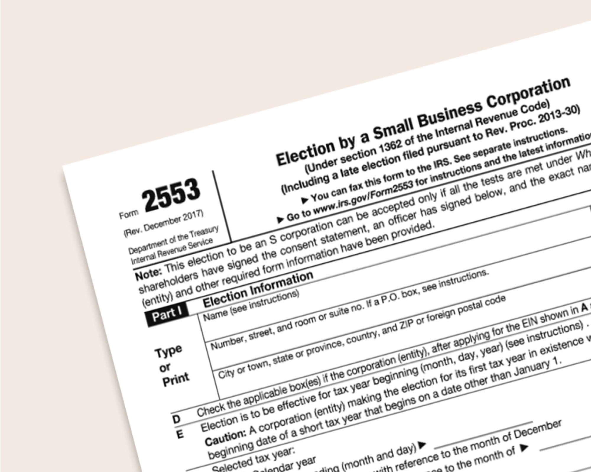 Irs Form 2553