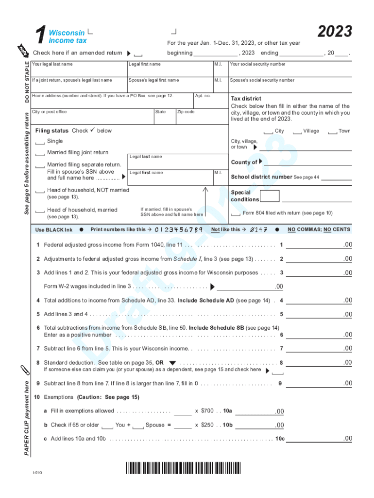 Wisconsin Form 1 Instructions 2023 Fill Out amp Sign Online DocHub