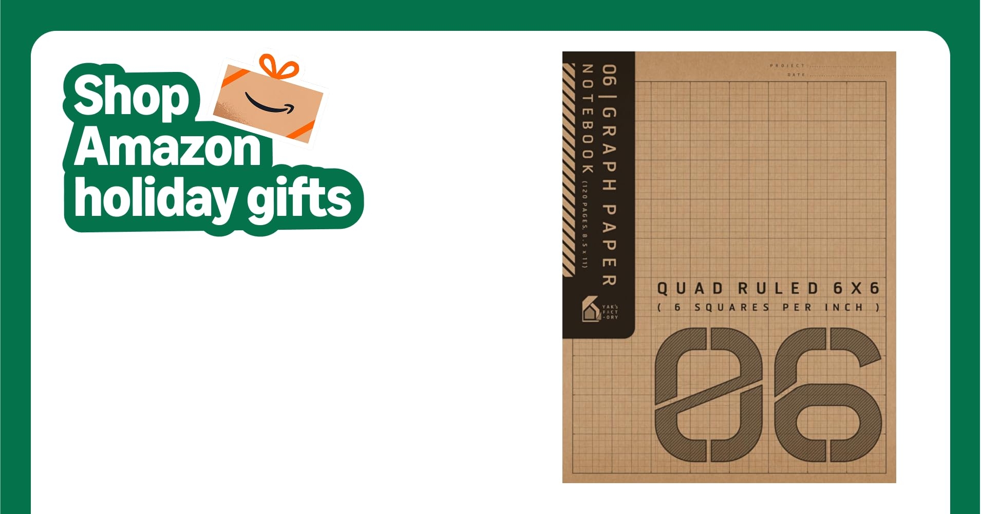 06 Graph Paper Notebook Quad Ruled 6x6 6 Squares Per Inch 
