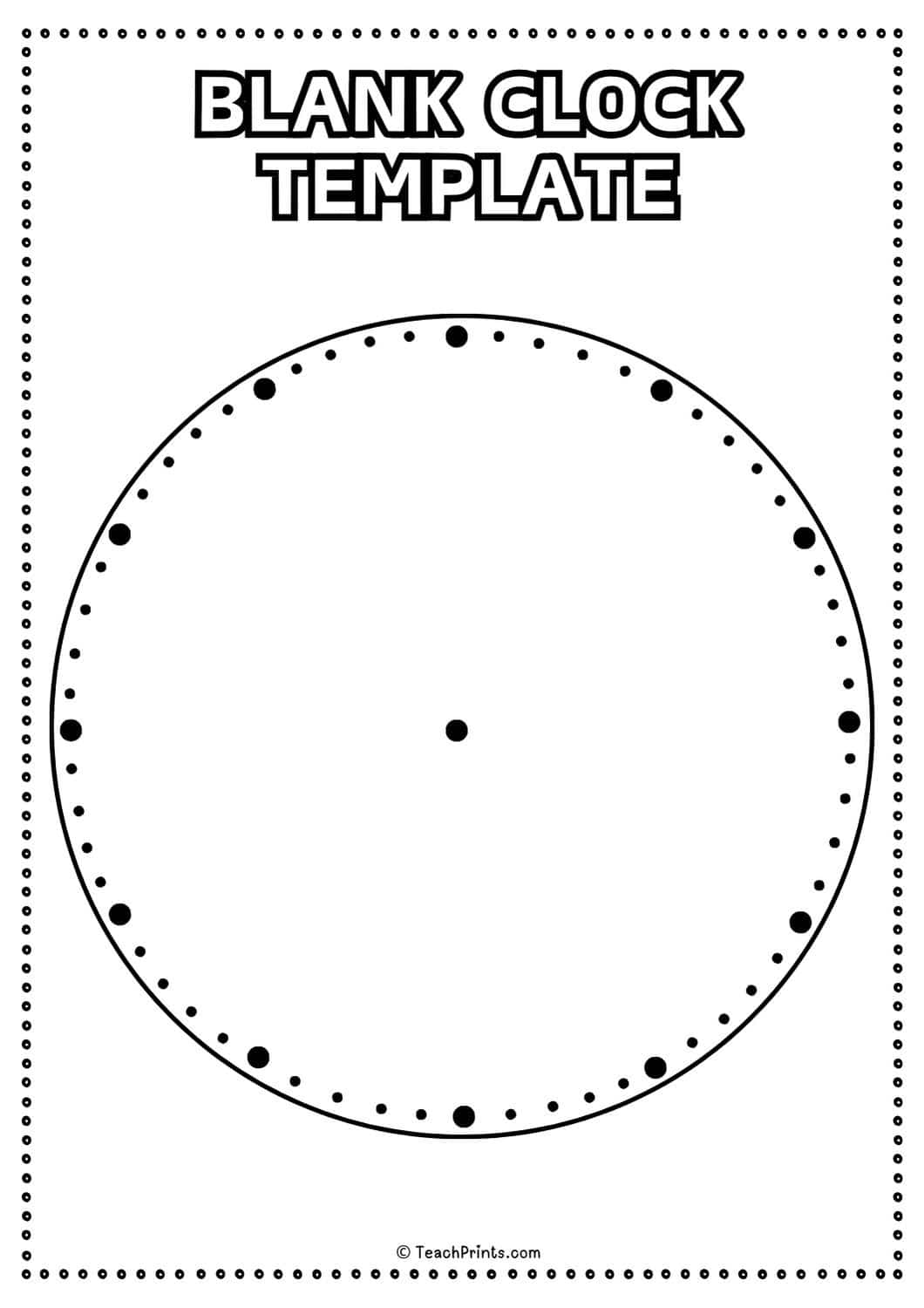Printable Blank Clock Faces Worksheet
