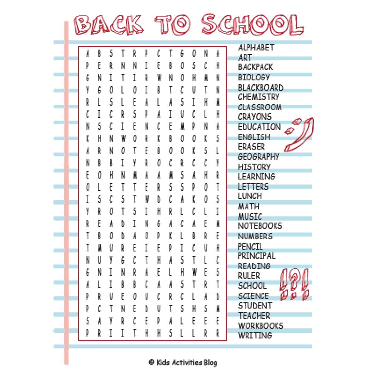 Back To School Puzzles Printable