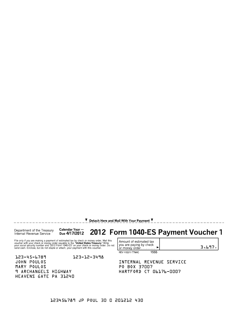Form 1040-Es Payment Voucher 2024