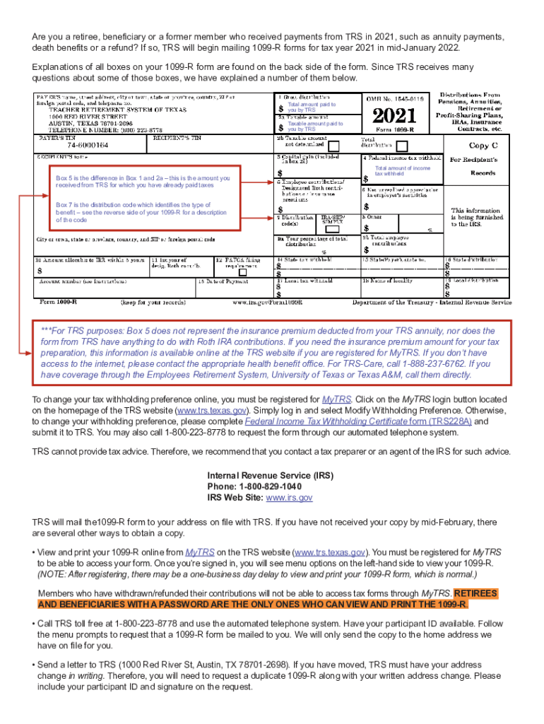 Irs 1099-R Form 2022 Box 7 Codes
